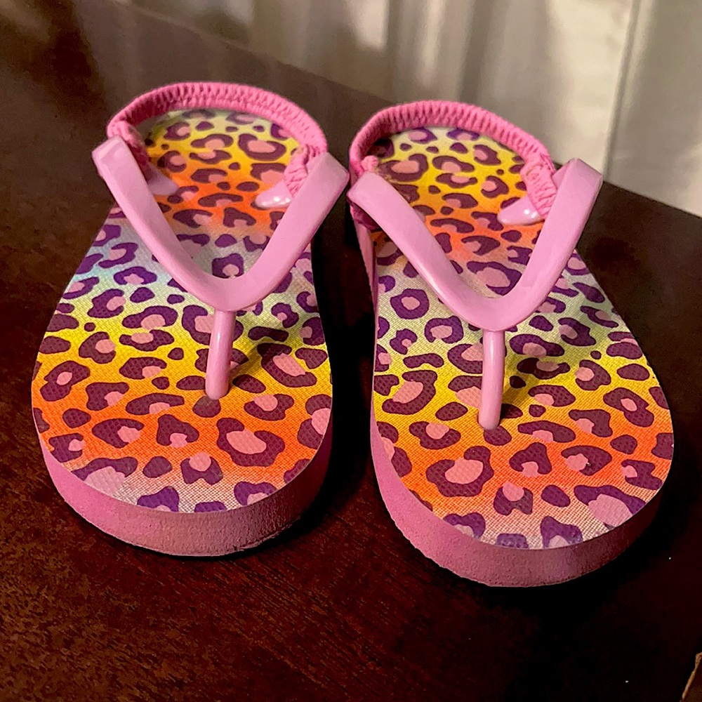 Colorful Cheetah Print Flip-flop.